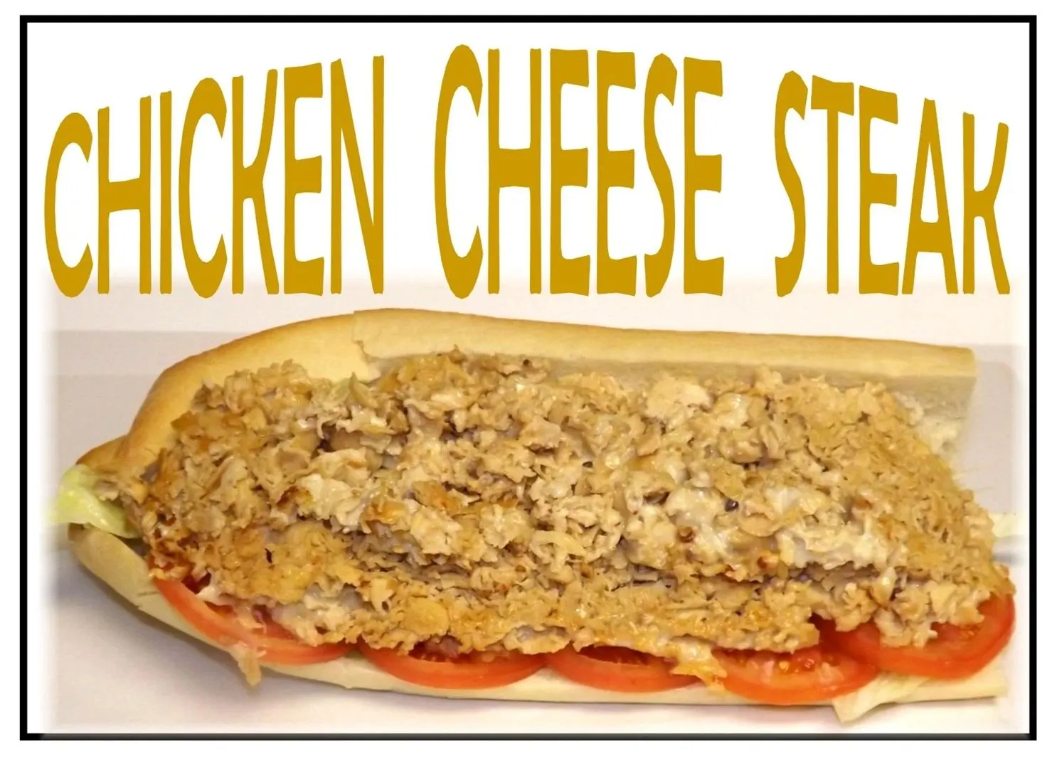 Sugar Hill's old-school chicken cheesesteak menu photograph